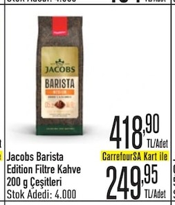 Jacobs Barista Edition Filtre Kahve 200G Çeşitleri