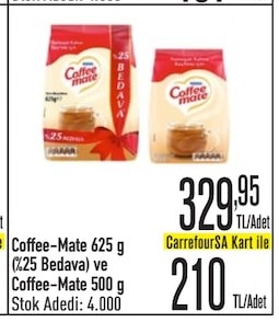 Coffee-Mate 625 G
(%25 Bedava) Ve
Coffee-Mate 500 G
