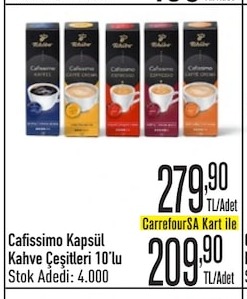 Cafissimo Kapsül Kahve Çeşitleri 10'Lu