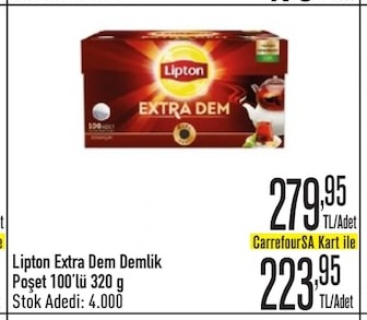 Lipton Extra Dem Demlik Poşet 100'Lü 320 G
