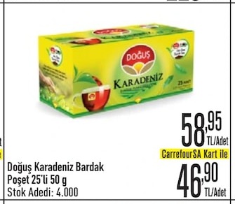 Doğuş Karadeniz Bardak Poşet 25'Li 50 G
