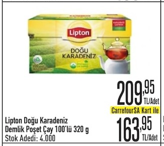 Lipton Doğu Karadeniz Demlik Poşet Çay 100'Lü 320 G