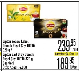 Lipton Yellow Label Demlik Poşet Çay 100'Lü 320 G / Lipton Earl Grey Demlik Poşet Çay 100'Lü 320 G