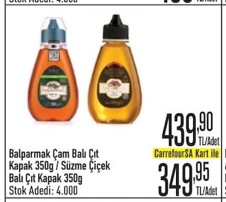 Balparmak Çam Balı Çıt Kapak 350G / Süzme Çiçek Balı Çıt Kapak 350G