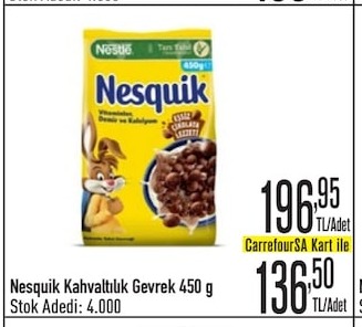 Nesquik Kahvaltilik Gevrek 450 G