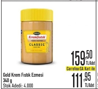 Gold Krem Fıstık Ezmesi 340G