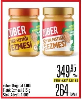 Züber Original %100 Fıstık Ezmesi 315G