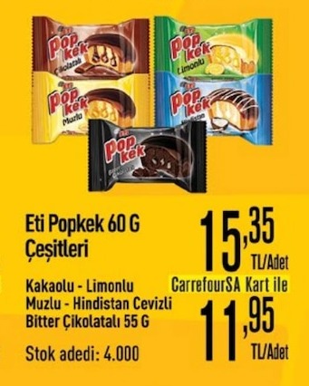 Eti Popkek 60 G Çeşitleri