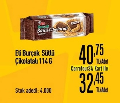 Eti Burçak Sütlü Çikolatalı 114 G