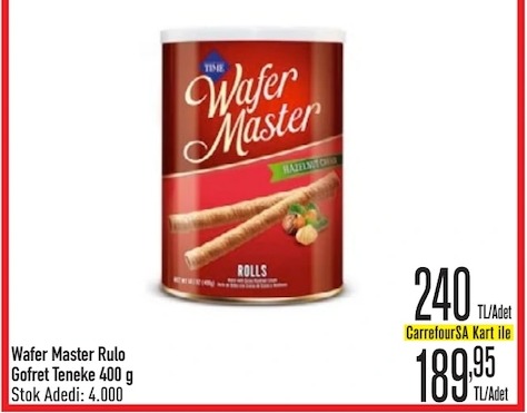 Wafer Master Rulo Gofret Teneke 400 G