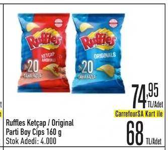 Ruffles Ketçap / Original Parti Boy Cips 160 G