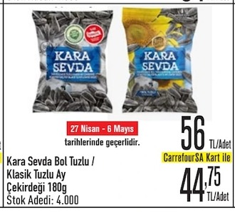 Kara Sevda Bol Tuzlu / Klasik Tuzlu Ay Çekirdeği 180G
