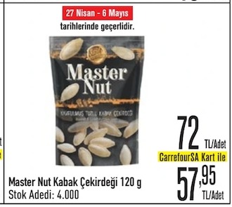Master Nut Kabak Çekirdeği 120G