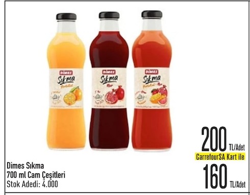 Dimes Sıkma 700 Ml Cam Çeşitleri