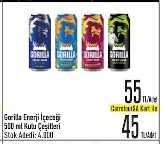 Gorilla Enerji Içeceği 500 Ml Kutu