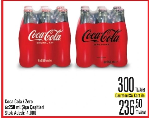 Coca Cola / Zero 6X250 Ml Şişe Çeşitleri
