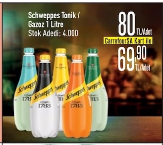 Schweppes Tonik / Gazoz 1 Litre