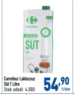 Carrefour Laktozsuz Süt 1 Litre