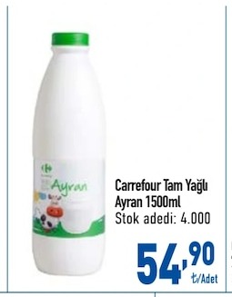 Carrefour Tam Yağlı Ayran 1500Ml