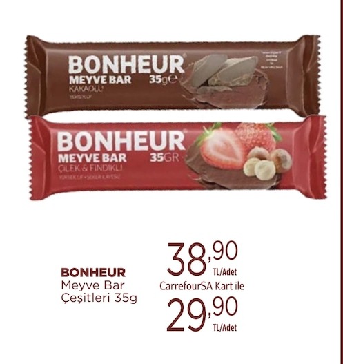 Bonheur Meyve Bar Çeşitleri 35G