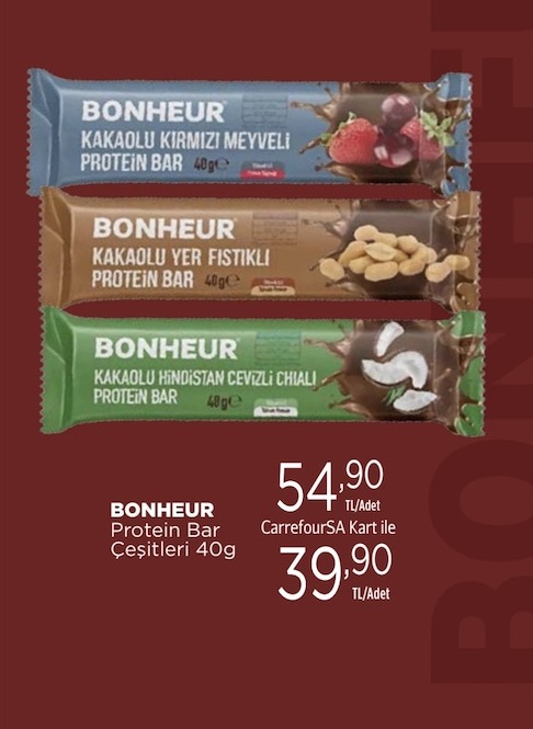 Bonheur Protein Bar Çeşitleri 40G