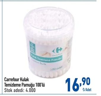 Carrefour Kulak Temizleme Pamuğu 100'Lü