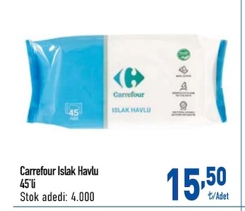 Carrefour Islak Havlu 45'Li