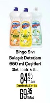 Bingo Sıvı Bulaşık Deterjanı 650 Ml Çeşitleri