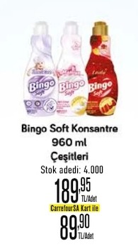 Bingo Soft Konsantre 960 Ml Çeşitleri