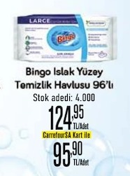 Bingo Islak Yüzey Temizlik Havlusu 96'Lı