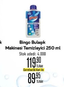 Bingo Bulaşık Makinesi Temizleyici 250 Ml