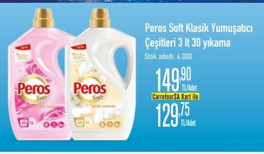 Peros Soft Klasik Yumuşatıcı 3 Lt 30 Yıkama