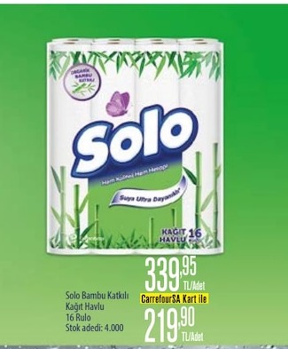 Solo Bambu Katlı Kağıt Havlu 16 Rulo