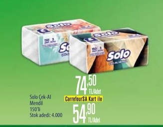 Solo Çek-Al Mendil 150'Li