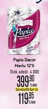 Papia Decor Havlu 12'Li