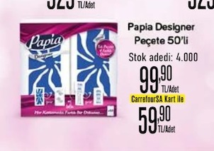Papia Designer Peçete 50'Li