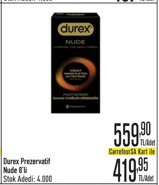 Durex Prezarzatif Nude 8'Li