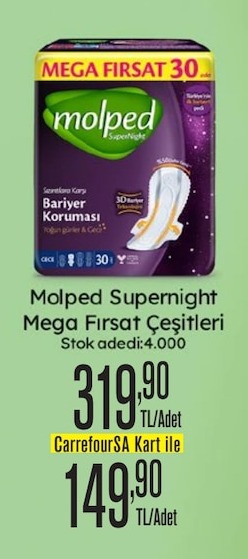 Molped Supernight Mega Fırsat Çeşitleri 30 Adet