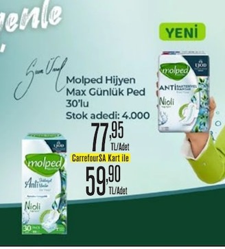 Molped Hijyen Max Günlük Ped 30Lu