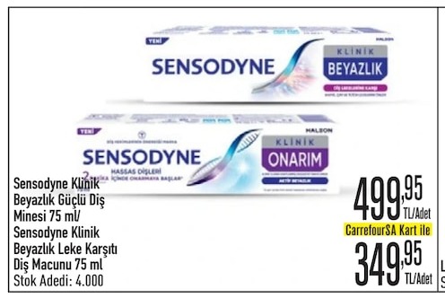 Sensodyne Klinik Beyazlık Güçlü Diş Minesi 75 Ml, Sensodyne Klinik Beyazlık Leke Karşıtı Diş Macunu 75 Ml