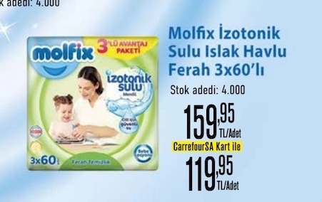 Molfix Izonitonik Sulu Islak Havlu Ferah 3X60'Lı