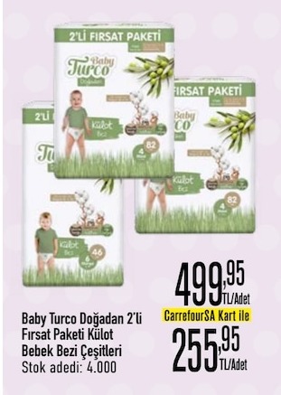 Baby Turco Doğadan 2'Li Fırsat Paketi Külot Bebek Bezi Çeşitleri