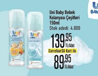Uni Baby Bebek Kolonyası Çeşitleri 150Ml