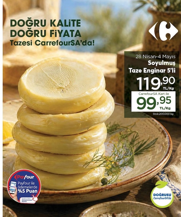 Soyulmuş Taze Enginar 5'Li