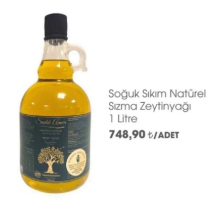 Soğuk Sıkım Naturel Sızma Zeytinyağı 1 Litre