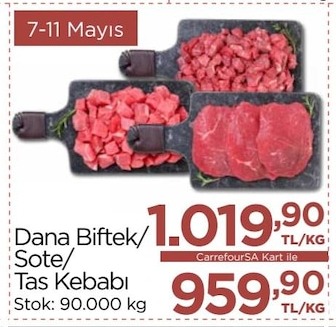 Dana Biftek/ Sote/ Tas Kebabi 1 Kg