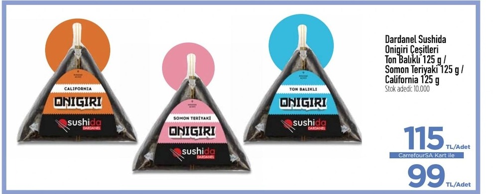 Dardanel Sushida Onigiri Ton Balıklı 125 G / Somon Teriyaki 125 G / California 125 G