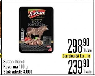 Sultan Dilimli Dana Kavurma 100G