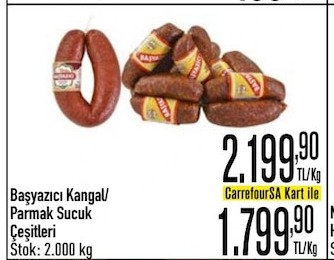 Başıyazıcı Kangal/Parmak Sucuk Çeşitleri