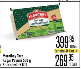 Muratbey Taze Kaşar Peyniri 500 G